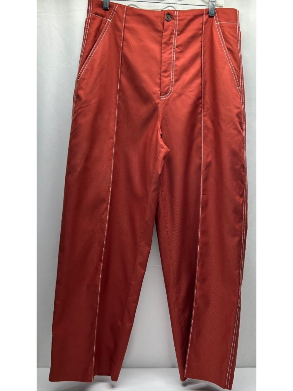 Banana Republic Women's Rust Red Straight Leg Pants Size 12 Cotton Blend NWT